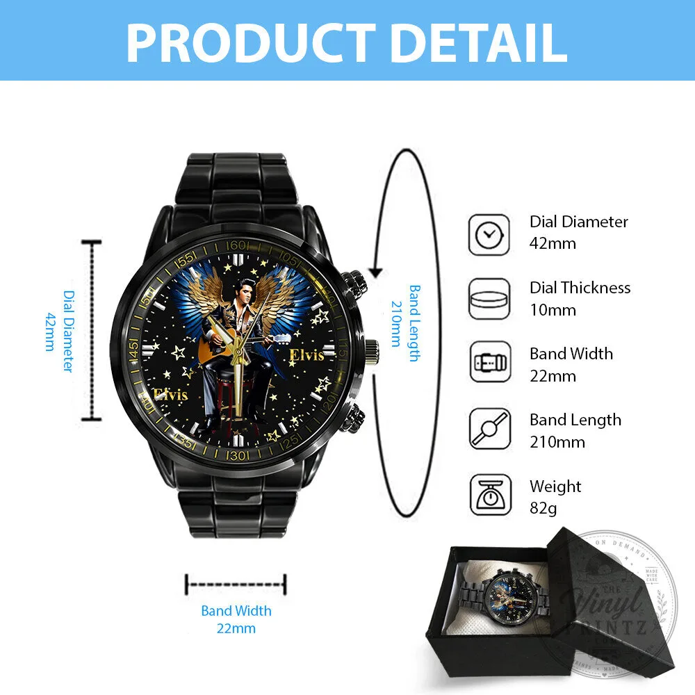 Elvis Presley The King of Rock and Roll Gold Wings Stainless Steel Watch 11 Elvis Presley The King of Rock and Roll Gold Wings Stainless Steel Watch