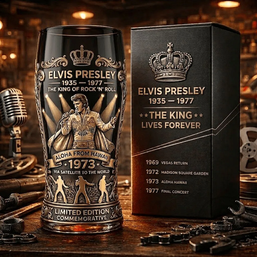 Commemorative Glass Celebrating Elvis Presley, The Legendary King of Rock and Roll 6 Commemorative Glass Celebrating Elvis Presley, The Legendary King of Rock and Roll