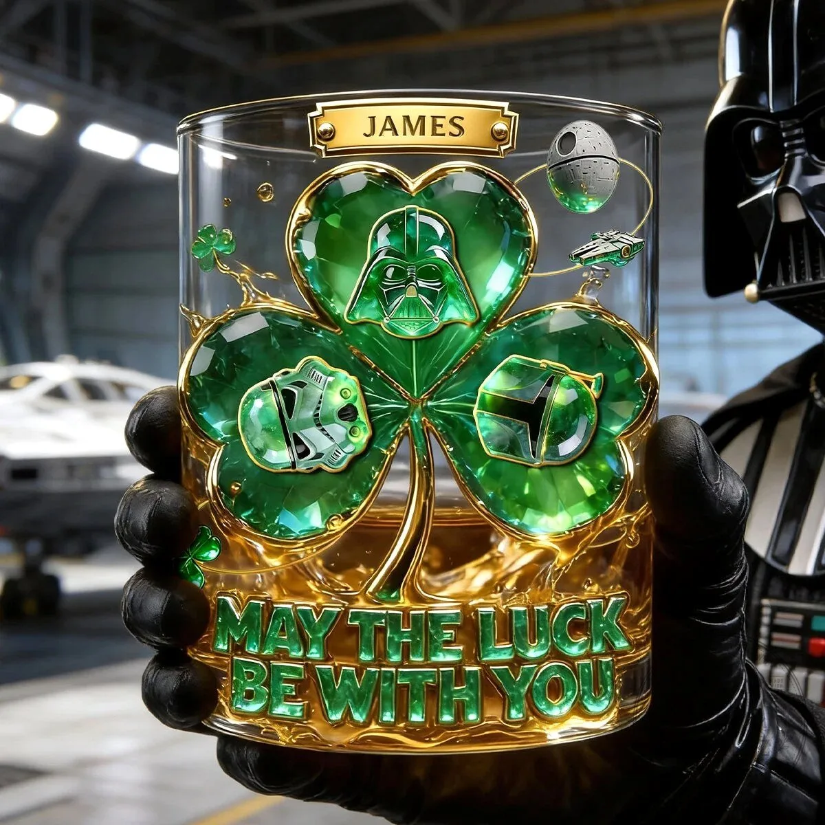 Star Wars May The Luck Be With You St Patrick's Day Drinking Glass