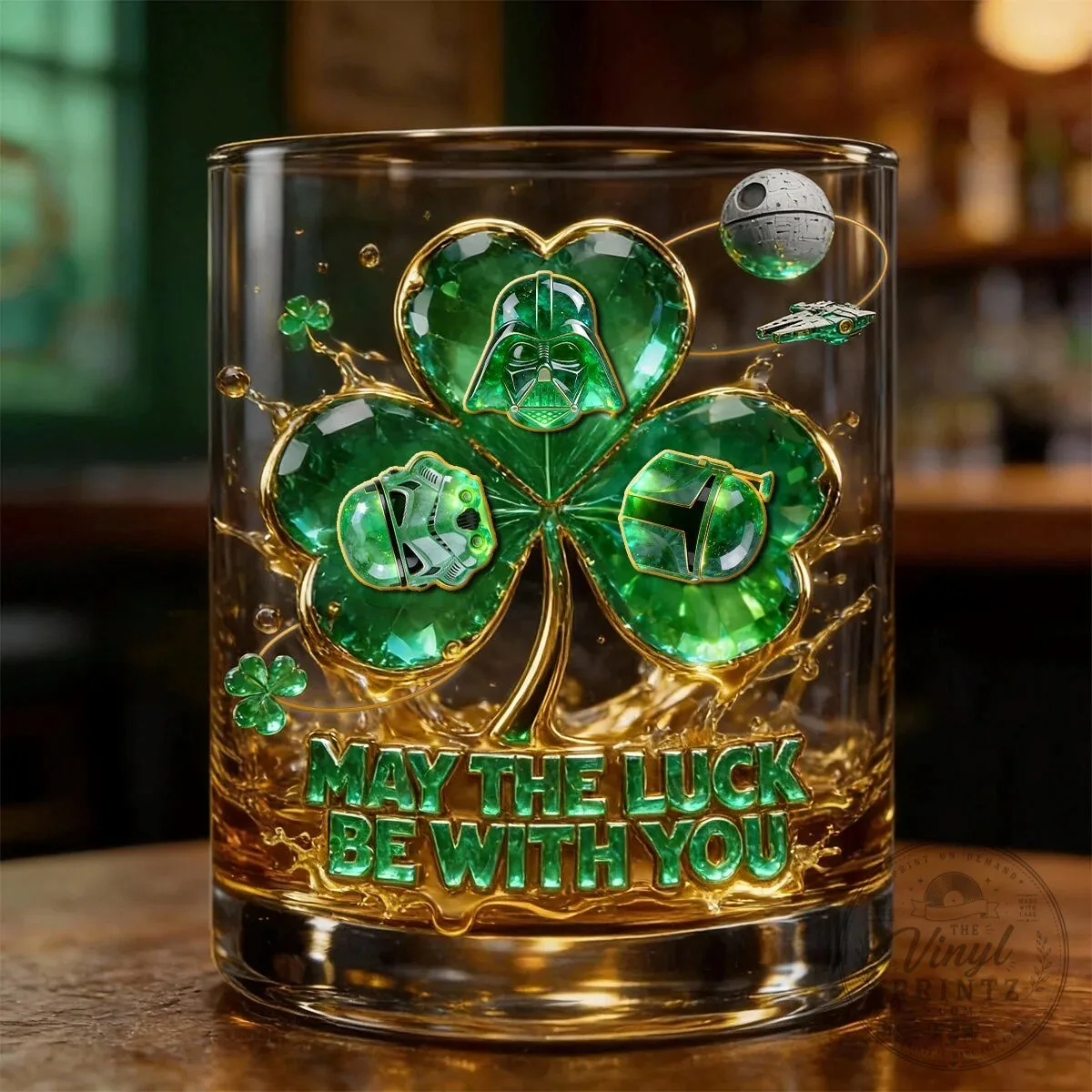 Star Wars May The Luck Be With You St Patrick's Day Drinking Glass 10 Star Wars May The Luck Be With You St Patrick
