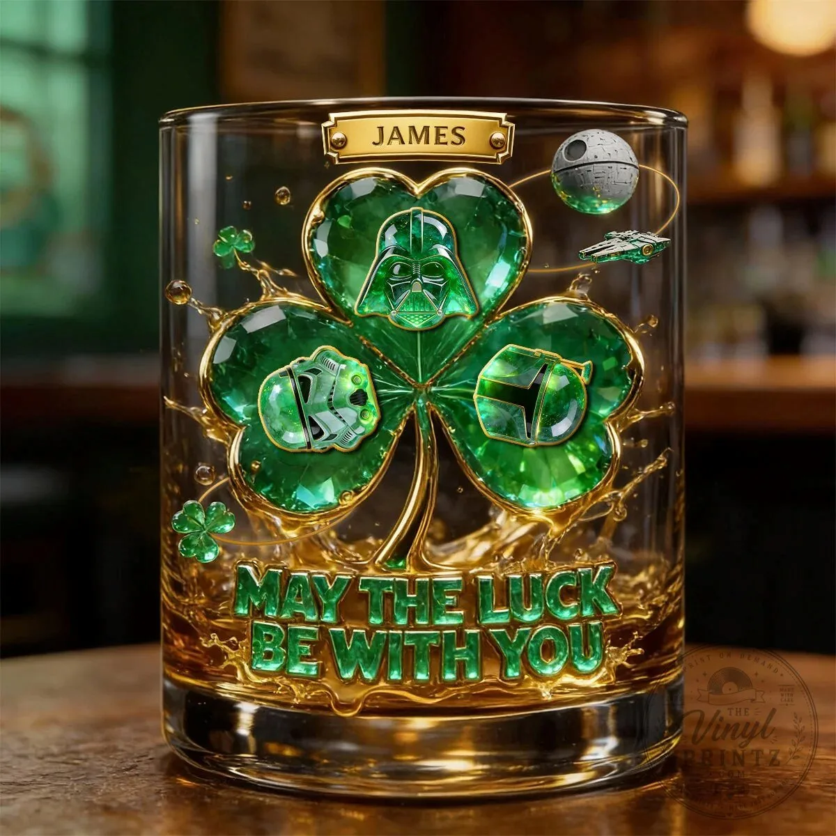 Star Wars May The Luck Be With You St Patrick's Day Drinking Glass 12 Star Wars May The Luck Be With You St Patrick