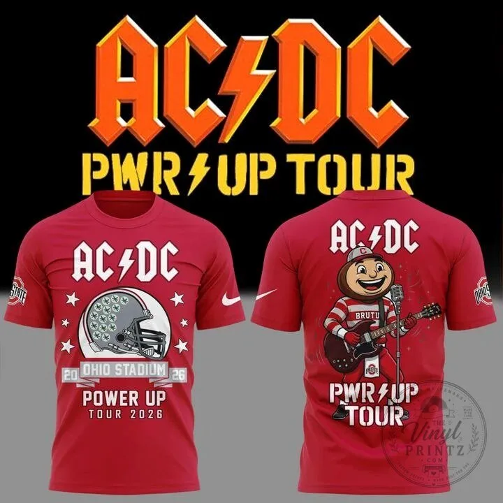 2026 AC/DC Power Up Tour T-Shirt for Ohio State Buckeyes Football Fans