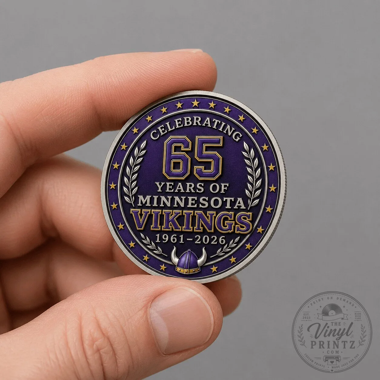 Minnesota Vikings 65th Anniversary 1961-2026 Commemorative Challenge Coin