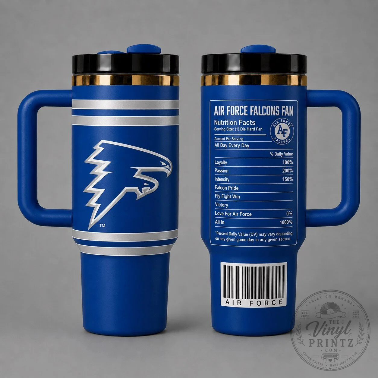 Air Force Falcons Fan Nutrition Facts Stainless Steel Insulated Tumbler 2 Air Force Falcons Fan Nutrition Facts Stainless Steel Insulated Tumbler
