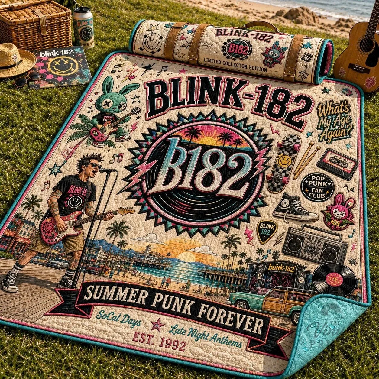 Blink-182 Summer Punk Forever Limited Collector Edition Picnic Blanket