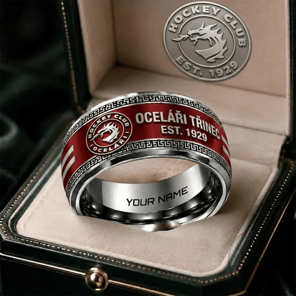 Oceláři Třinec Hockey Club Czech Extraliga Personalized Ring Oceláři Třinec Hockey Club Czech Extraliga Personalized Ring