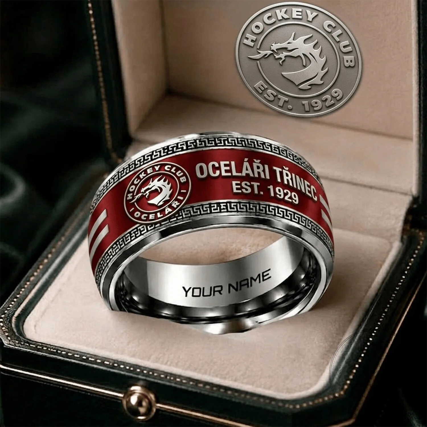 Oceláři Třinec Hockey Club Czech Extraliga Personalized Ring