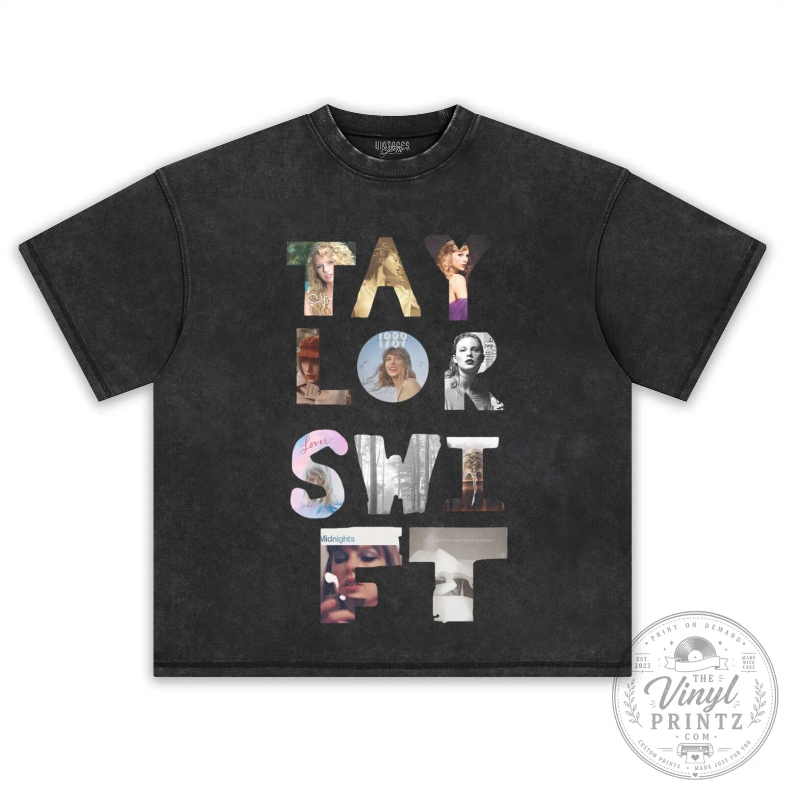 Taylor Swift Eras Tour Album Covers Black Graphic T-Shirt 13 Taylor Swift Eras Tour Album Covers Black Graphic T-Shirt