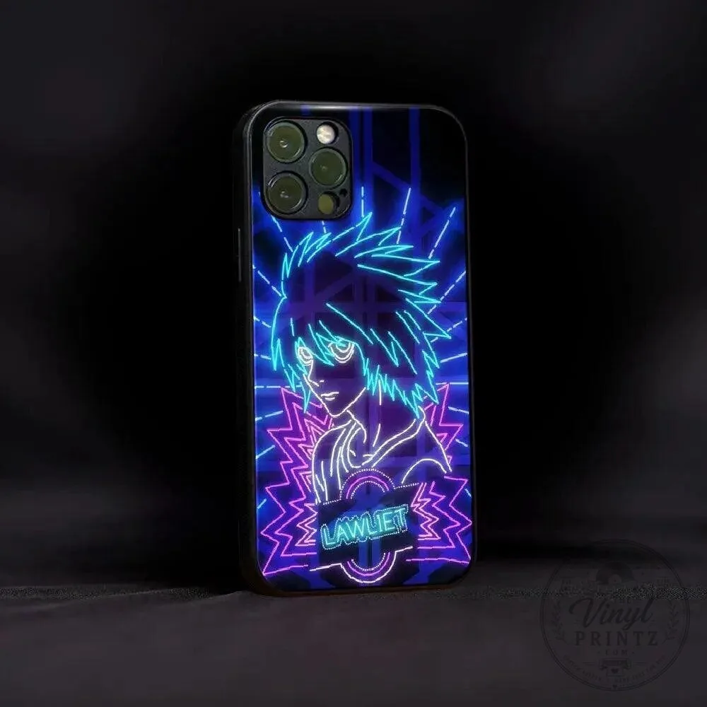 Death Note Lawliet Neon Glow Anime Character Phone Case