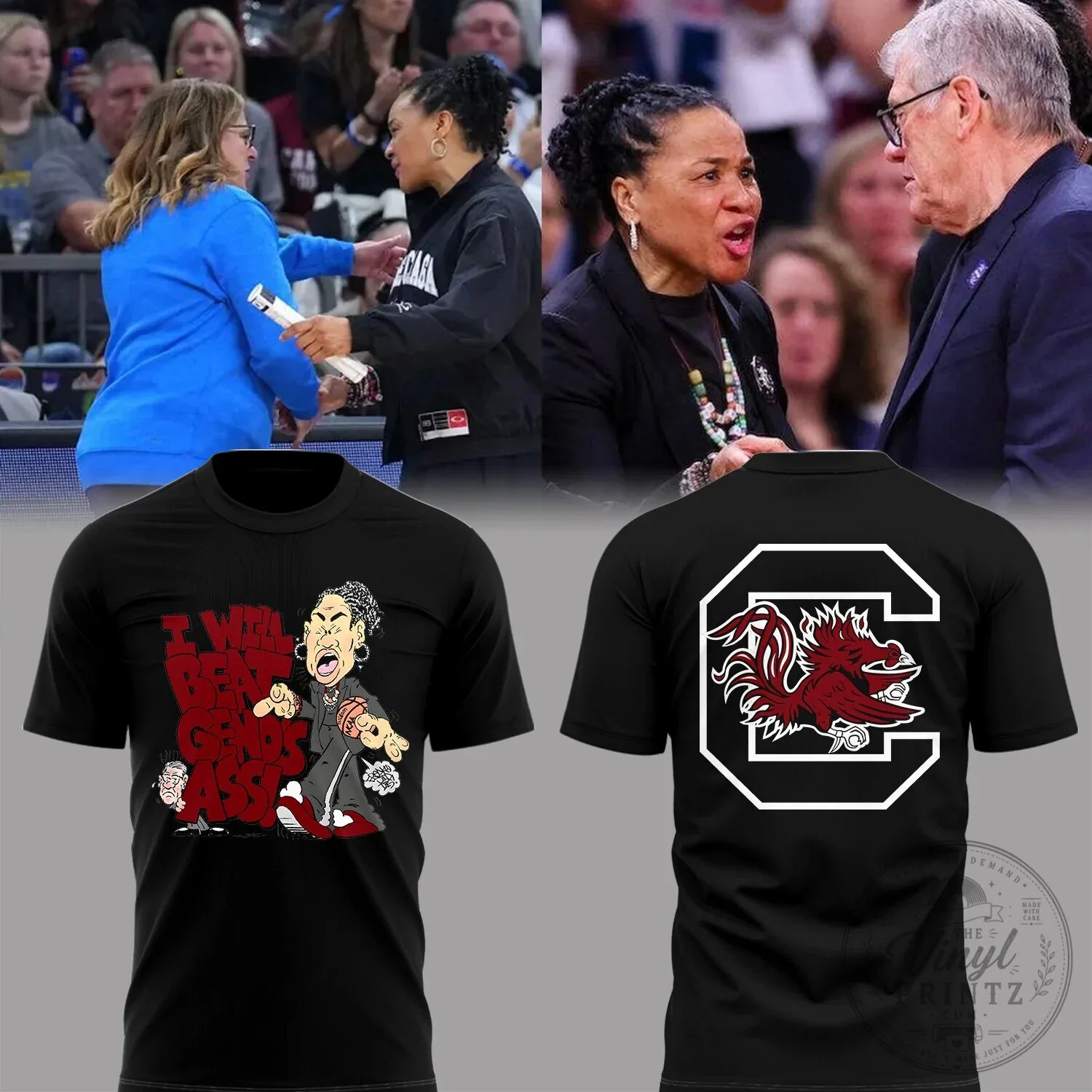Dawn Staley I Will Beat Geno's Ass South Carolina Gamecocks Basketball T-Shirt