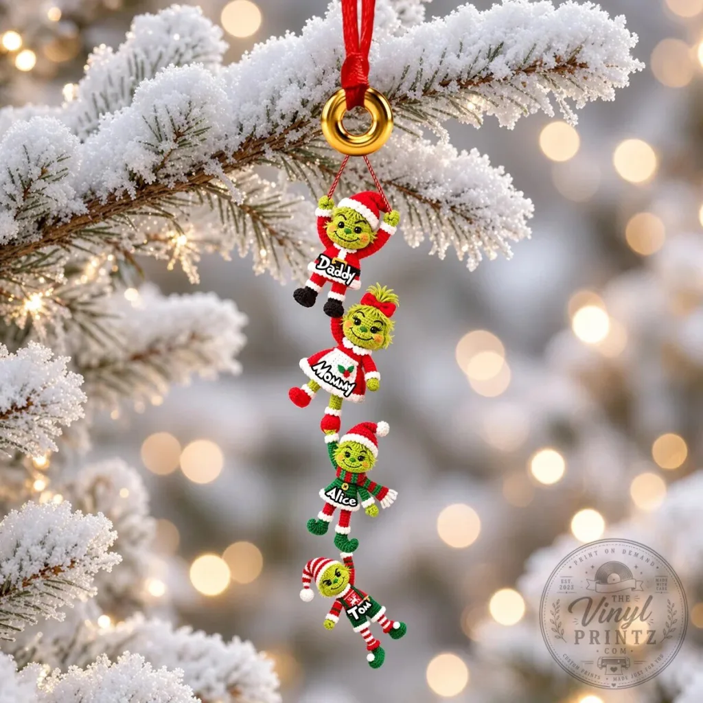 Grinch Family Christmas Tree Hanging Ornament Personalized Decoration Grinch Family Christmas Tree Hanging Ornament Personalized Decoration