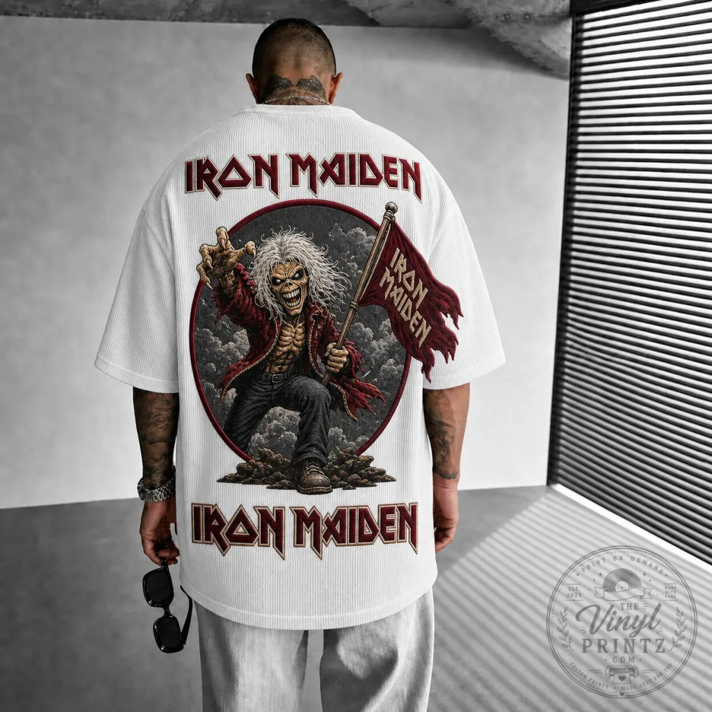 Iron Maiden Eddie The Trooper Heavy Metal Band Graphic T-Shirt Iron Maiden Eddie The Trooper Heavy Metal Band Graphic T-Shirt