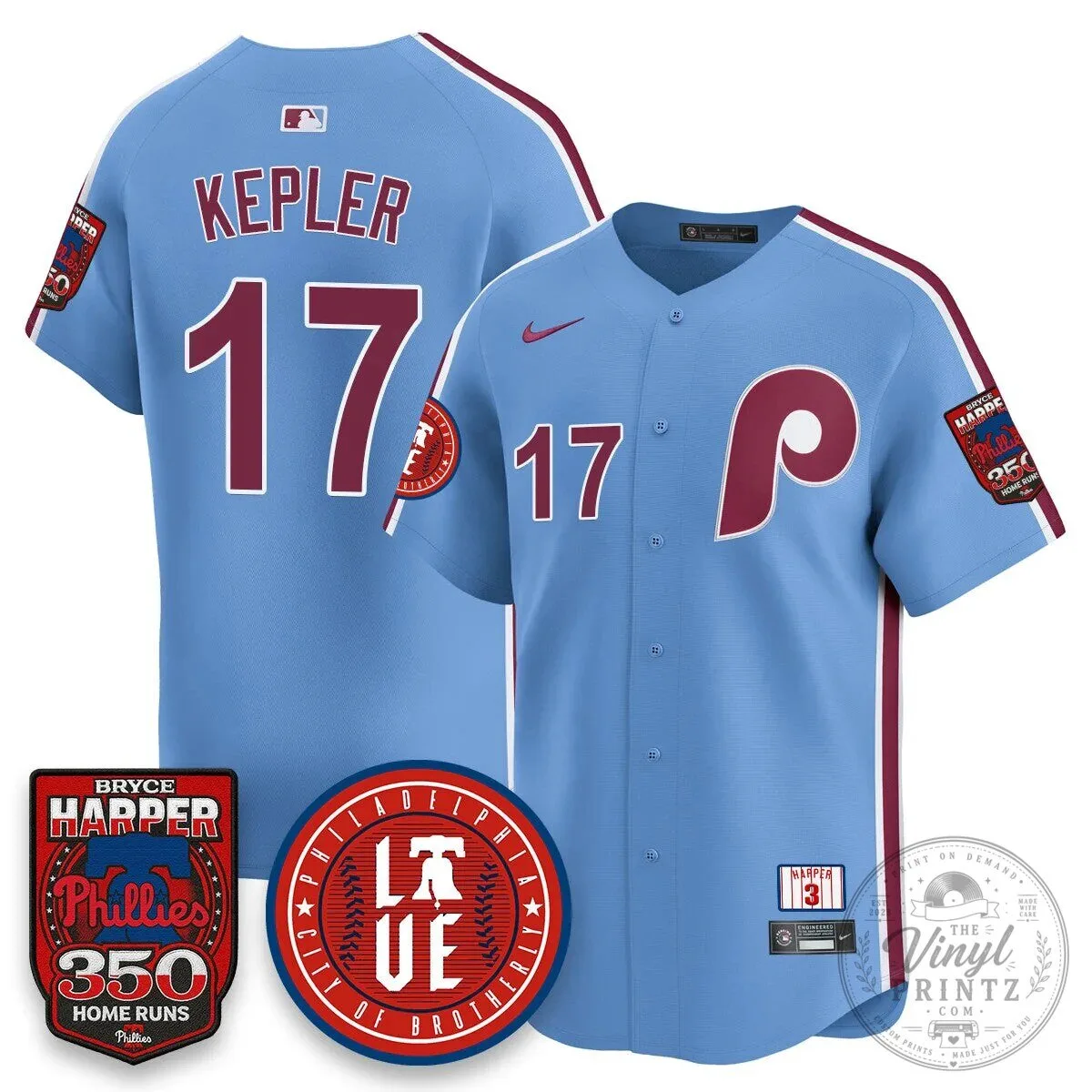 Philadelphia Phillies Jersey featuring Bryce Harper and 350 Home Runs Design 51 Philadelphia Phillies Jersey featuring Bryce Harper and 350 Home Runs Design