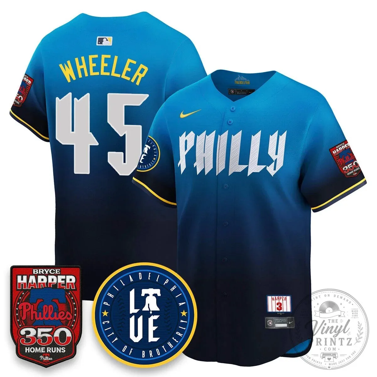 Philadelphia Phillies Jersey featuring Bryce Harper and 350 Home Runs Design 55 Philadelphia Phillies Jersey featuring Bryce Harper and 350 Home Runs Design