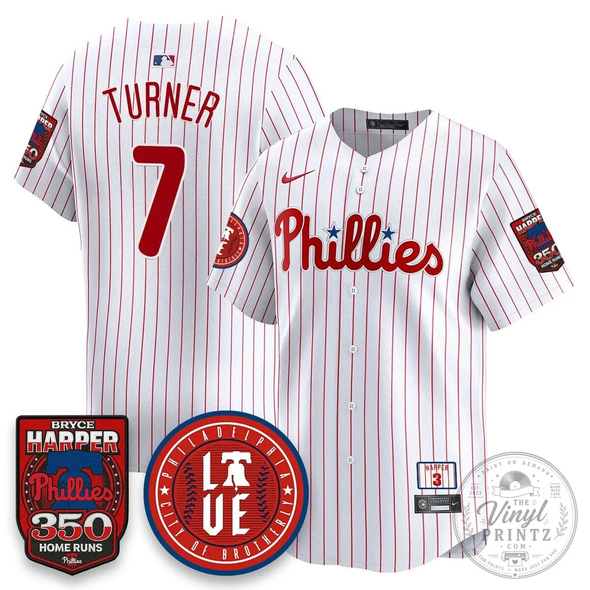 Philadelphia Phillies Jersey featuring Bryce Harper and 350 Home Runs Design 64 Philadelphia Phillies Jersey featuring Bryce Harper and 350 Home Runs Design