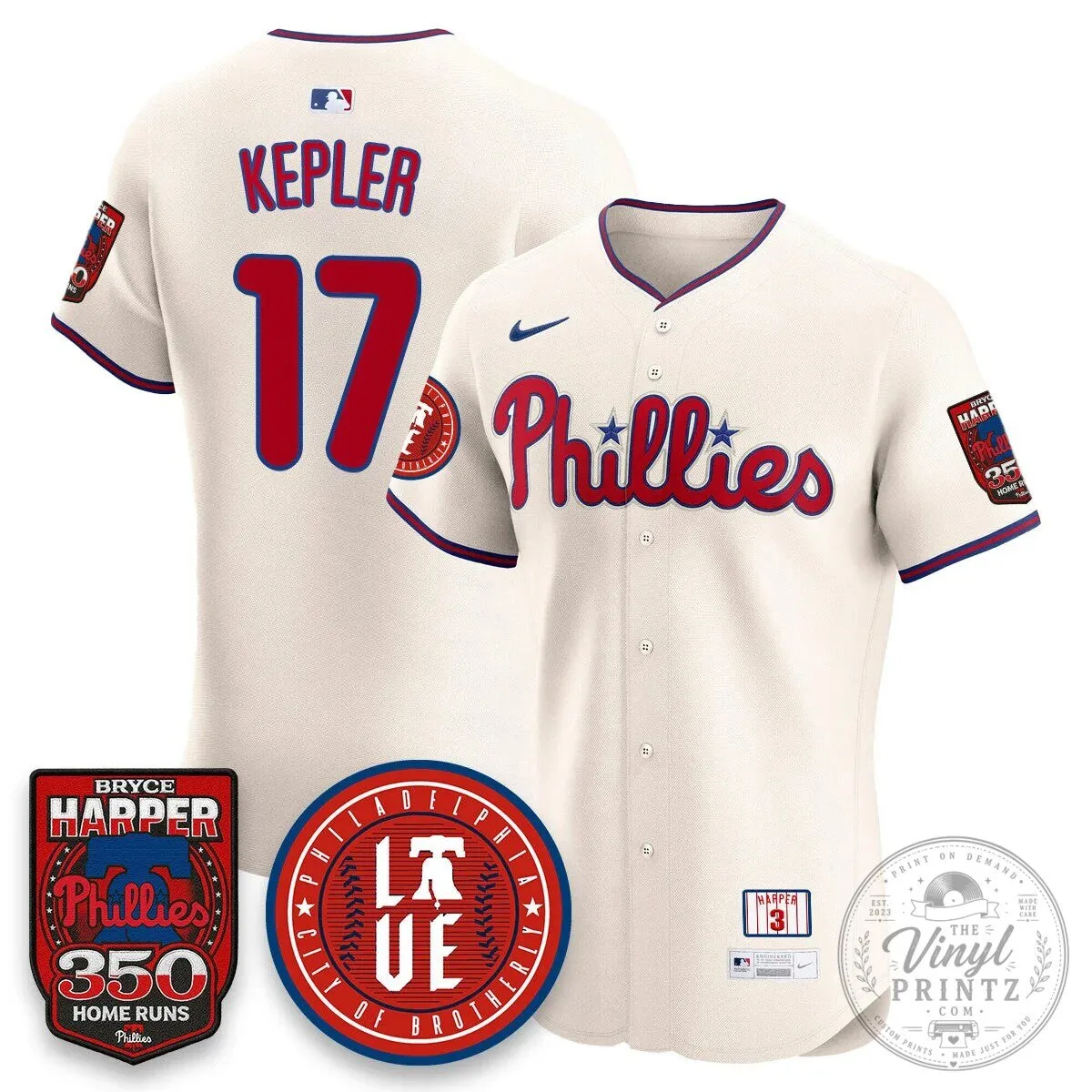 Philadelphia Phillies Jersey featuring Bryce Harper and 350 Home Runs Design 65 Philadelphia Phillies Jersey featuring Bryce Harper and 350 Home Runs Design
