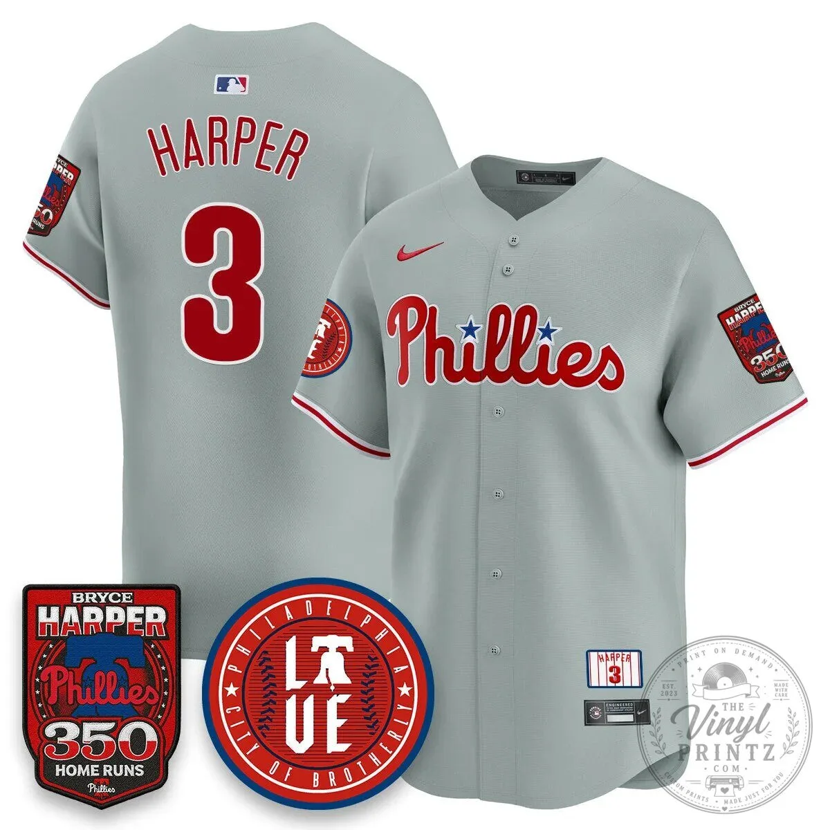 Philadelphia Phillies Jersey featuring Bryce Harper and 350 Home Runs Design 66 Philadelphia Phillies Jersey featuring Bryce Harper and 350 Home Runs Design