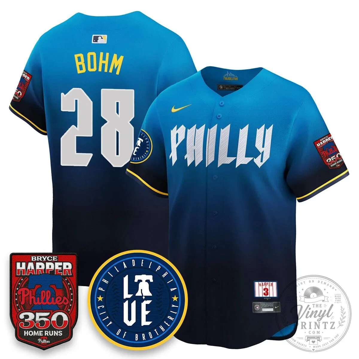 Philadelphia Phillies Jersey featuring Bryce Harper and 350 Home Runs Design 71 Philadelphia Phillies Jersey featuring Bryce Harper and 350 Home Runs Design