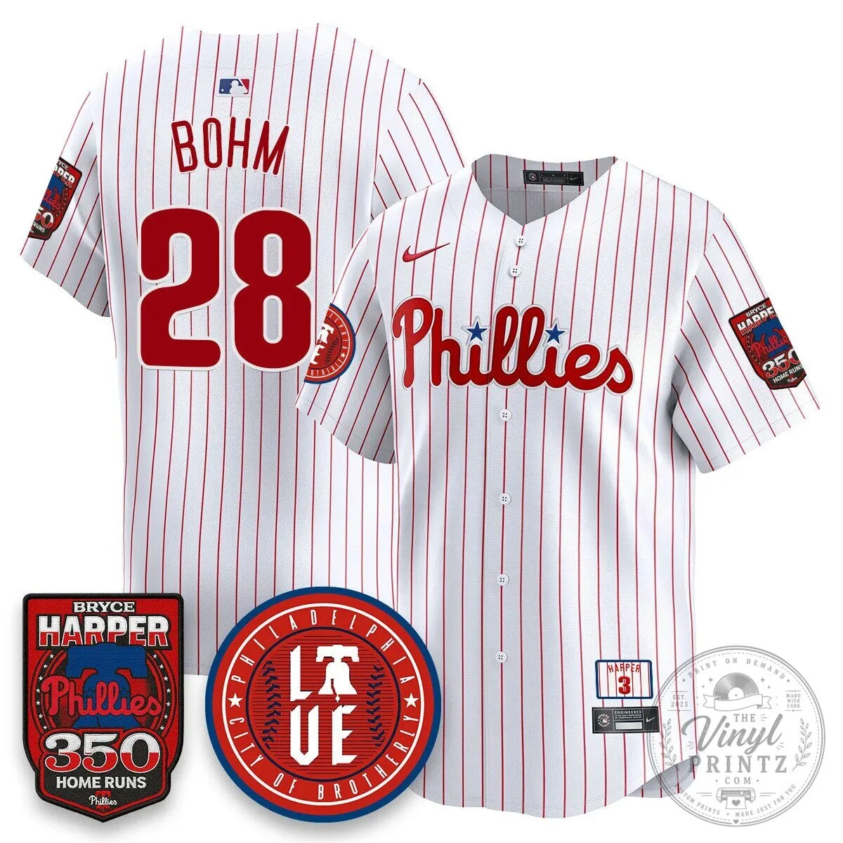Philadelphia Phillies Jersey featuring Bryce Harper and 350 Home Runs Design 78 Philadelphia Phillies Jersey featuring Bryce Harper and 350 Home Runs Design