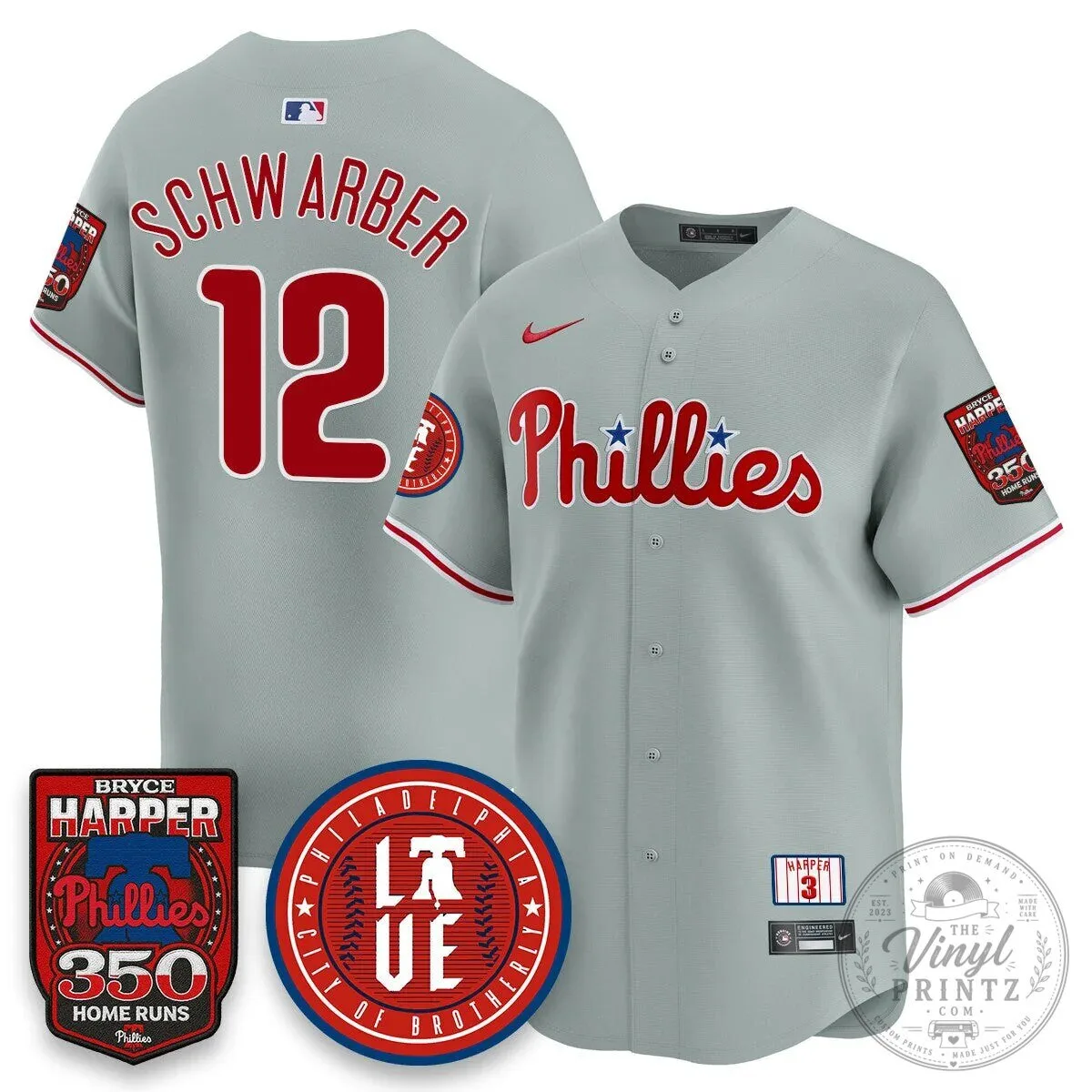 Philadelphia Phillies Jersey featuring Bryce Harper and 350 Home Runs Design 79 Philadelphia Phillies Jersey featuring Bryce Harper and 350 Home Runs Design