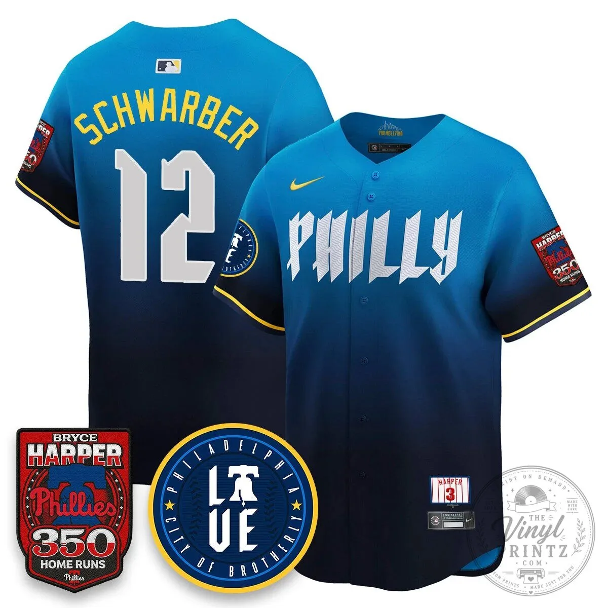 Philadelphia Phillies Jersey featuring Bryce Harper and 350 Home Runs Design 80 Philadelphia Phillies Jersey featuring Bryce Harper and 350 Home Runs Design
