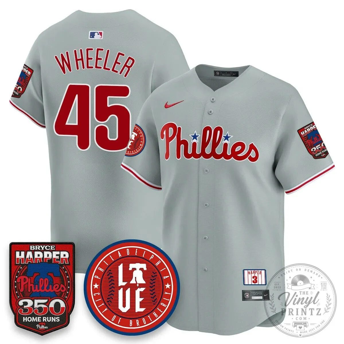 Philadelphia Phillies Jersey featuring Bryce Harper and 350 Home Runs Design 83 Philadelphia Phillies Jersey featuring Bryce Harper and 350 Home Runs Design