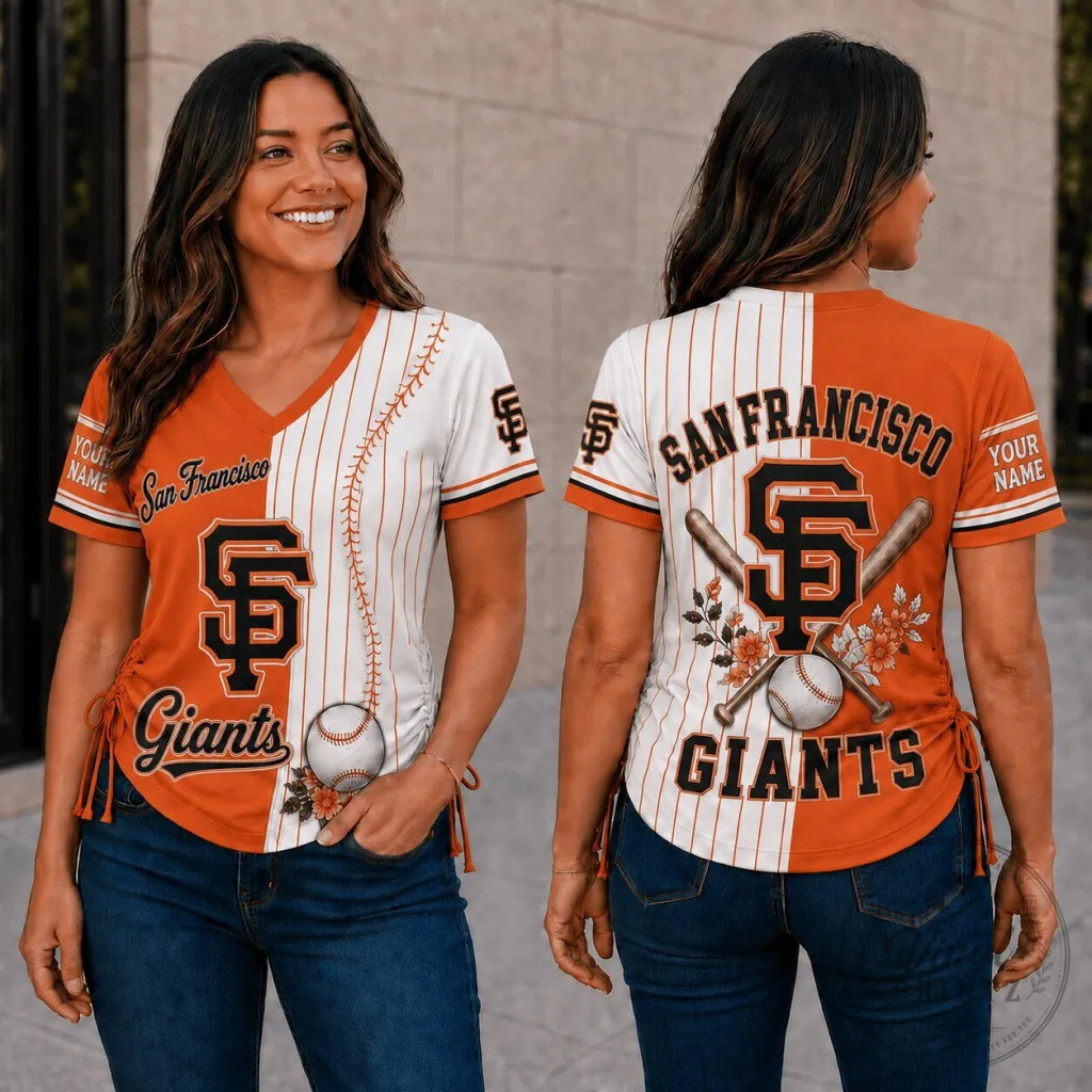 San Francisco Giants MLB Fan Shirt Personalized V-Neck Baseball Jersey for Women San Francisco Giants MLB Fan Shirt Personalized V-Neck Baseball Jersey for Women