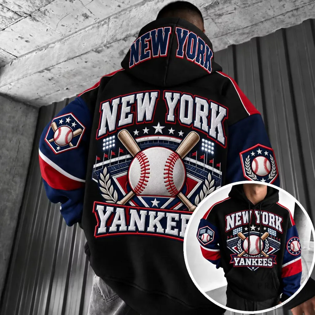 New York Yankees Baseball Stadium Design Adult Pullover Hoodie New York Yankees Baseball Stadium Design Adult Pullover Hoodie