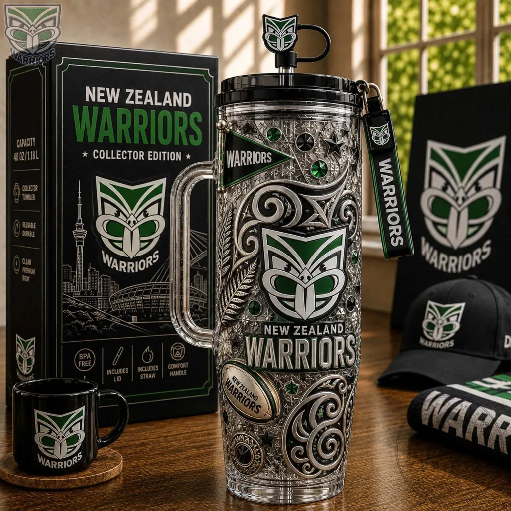 New Zealand Warriors Rugby League Football Team Insulated Handle Tumbler