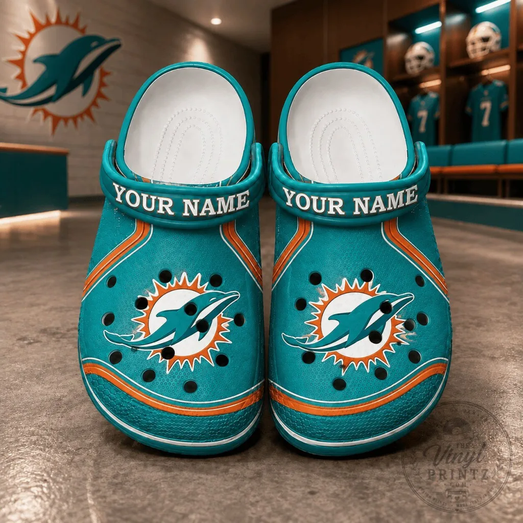 Miami Dolphins National Football League Personalized Teal Crocs Shoes Miami Dolphins National Football League Personalized Teal Crocs Shoes