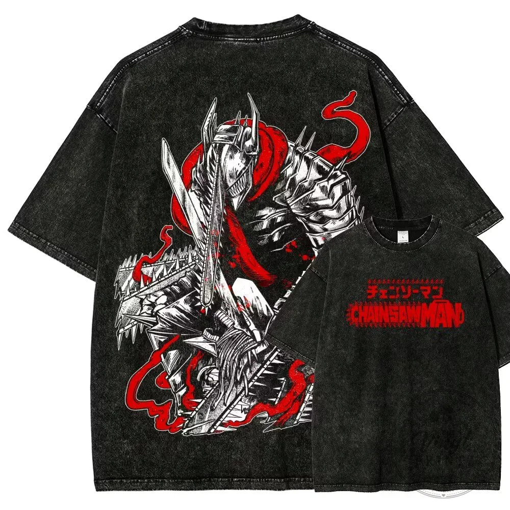 Chainsaw Man Anime Manga Denji Character Washed T-Shirt