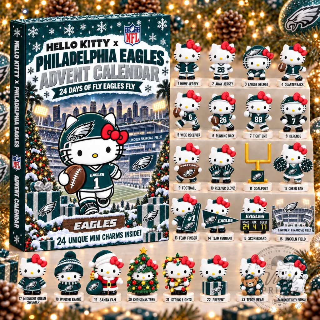 Philadelphia Eagles Fan Hello Kitty Advent Calendar Christmas Gift