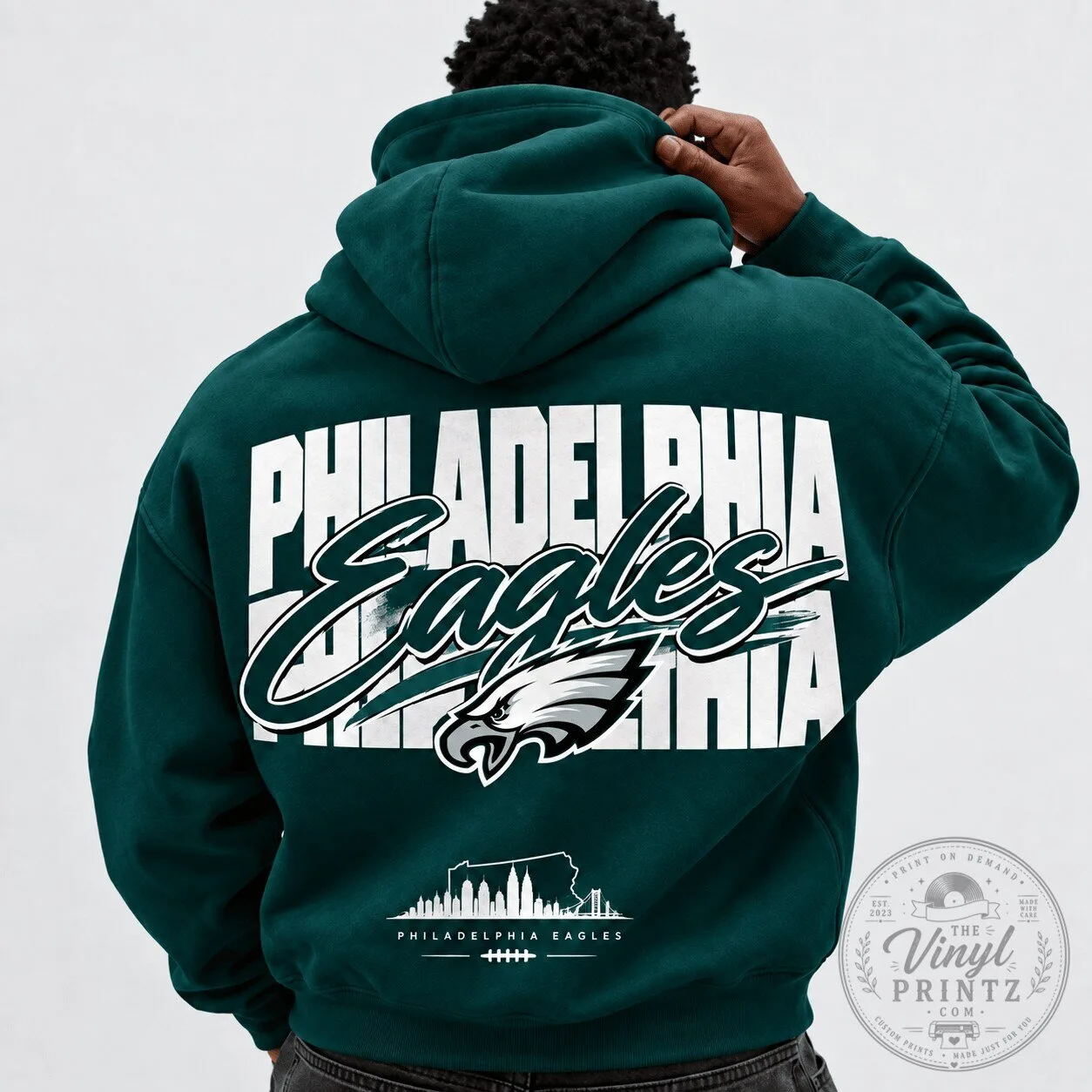 Philadelphia Eagles Fan Hometown Skyline Streetwear Hoodie