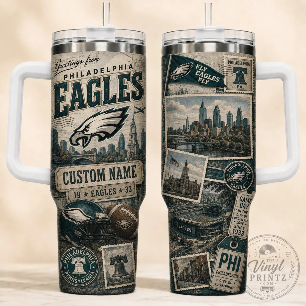 Philadelphia Eagles Football Personalized Stainless Steel Tumbler