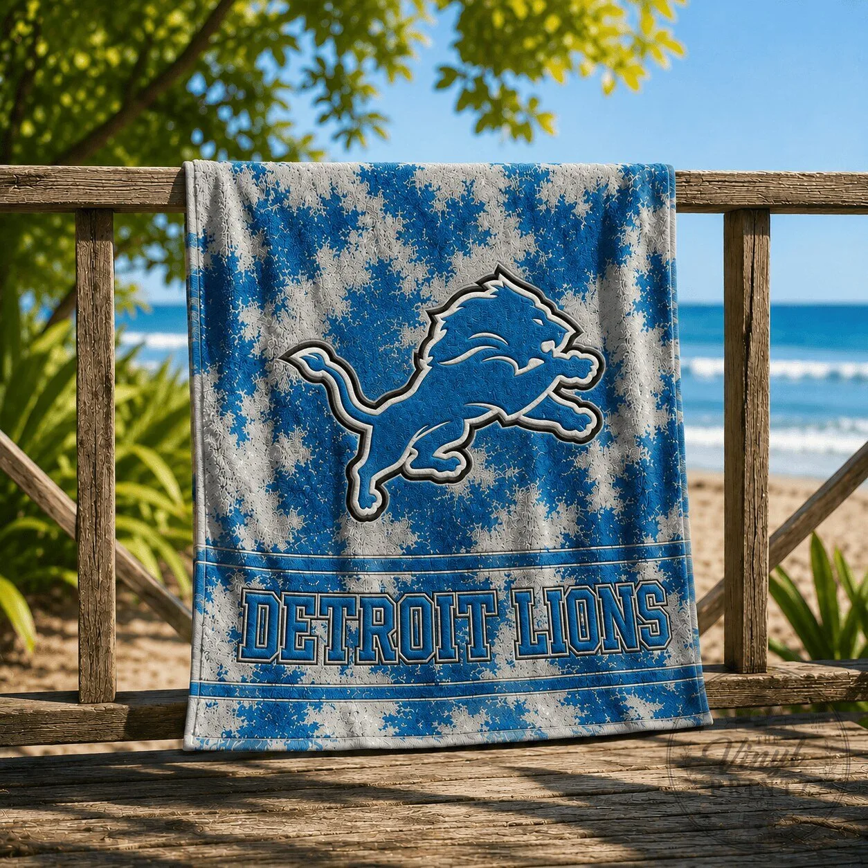 Detroit Lions Fan Beach Towel for Summer Outdoor Fun