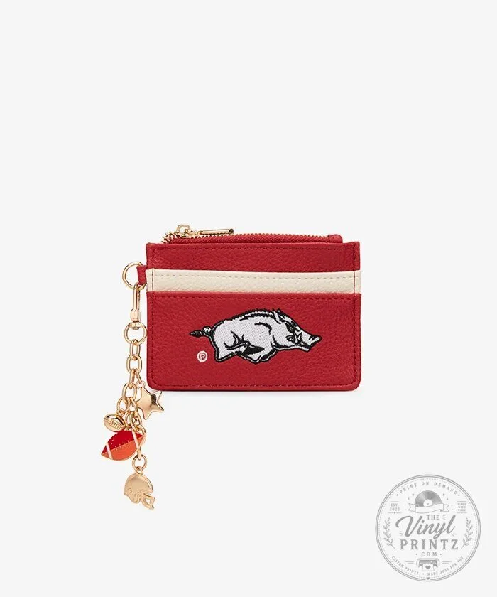 Arkansas Football Razorbacks Card Holder with Football Charm