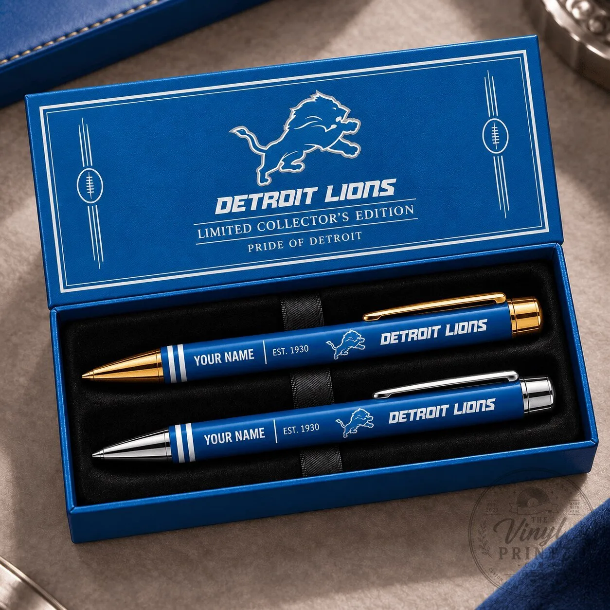 Detroit Lions Fan Personalized Ballpoint Pen Set, Limited Collector's Edition 2 Detroit Lions Fan Personalized Ballpoint Pen Set, Limited Collector's Edition