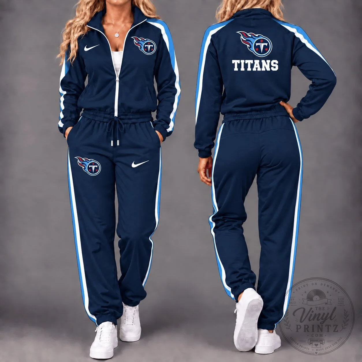 Tennessee Titans NFL Football Team Navy Blue Tracksuit Set for Women