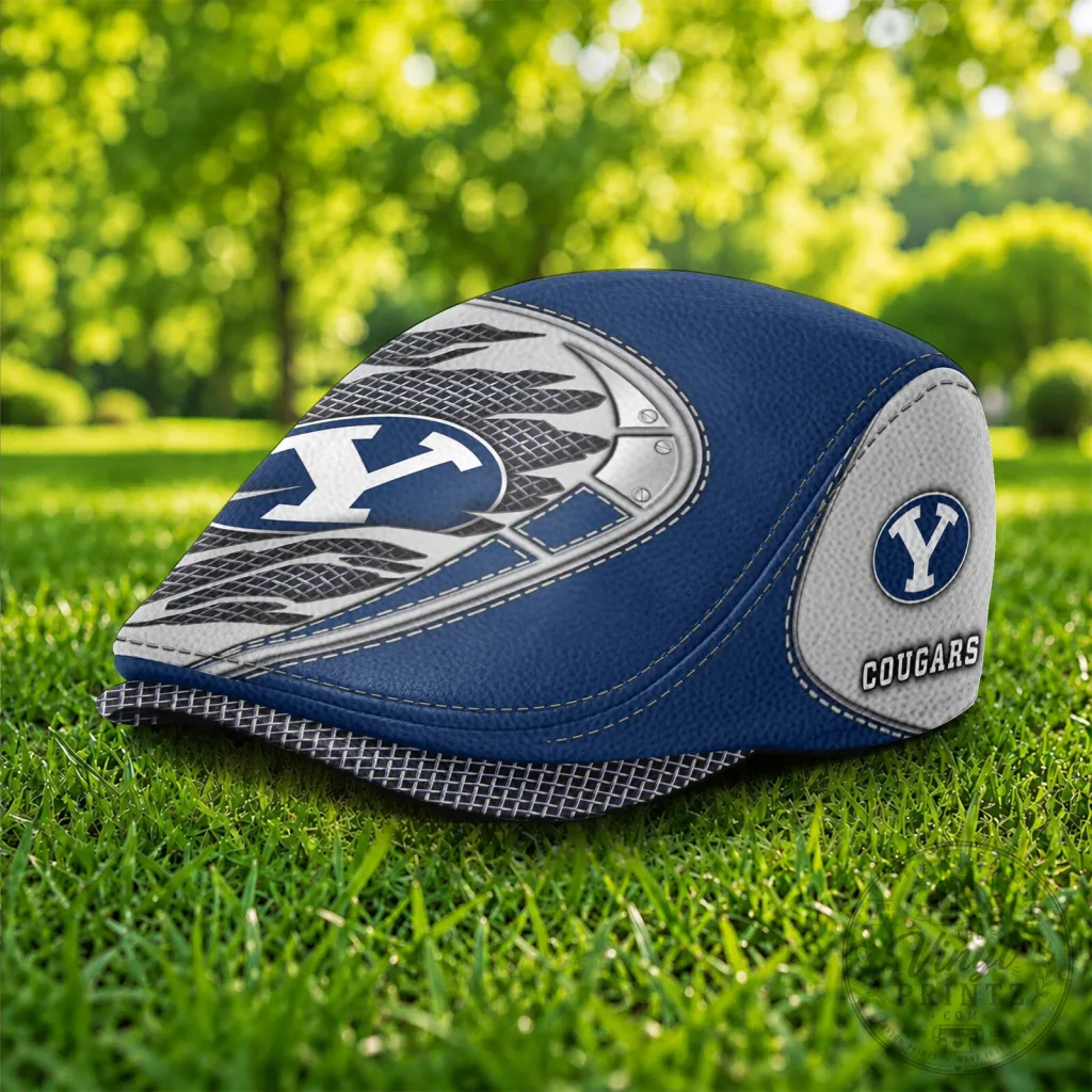 BYU Cougars NCAA Team Logo Golf Flat Cap for Men and Women BYU Cougars NCAA Team Logo Golf Flat Cap for Men and Women