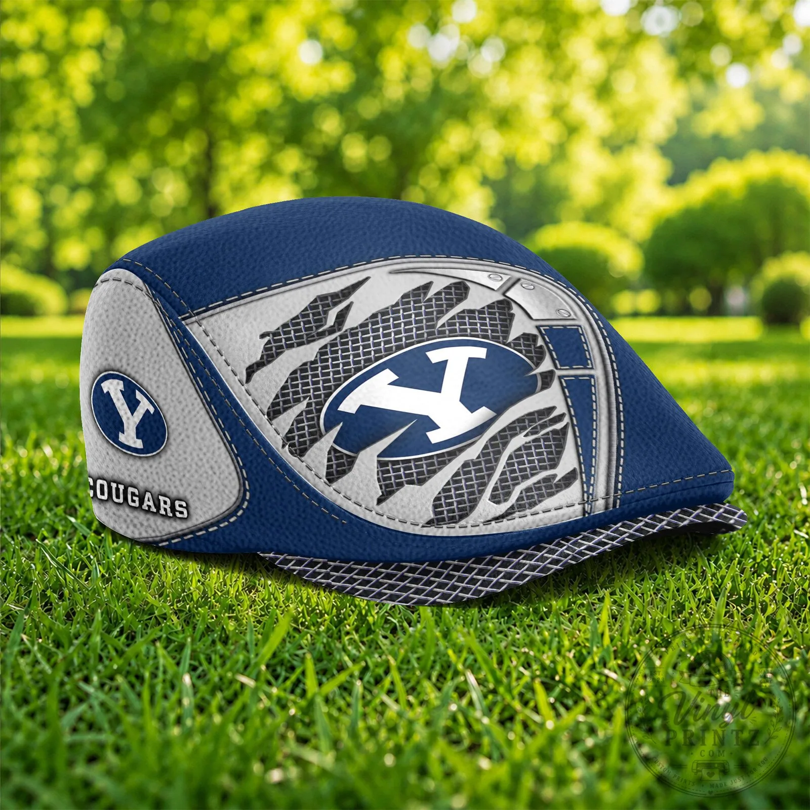 BYU Cougars NCAA Team Logo Golf Flat Cap for Men and Women 9 BYU Cougars NCAA Team Logo Golf Flat Cap for Men and Women