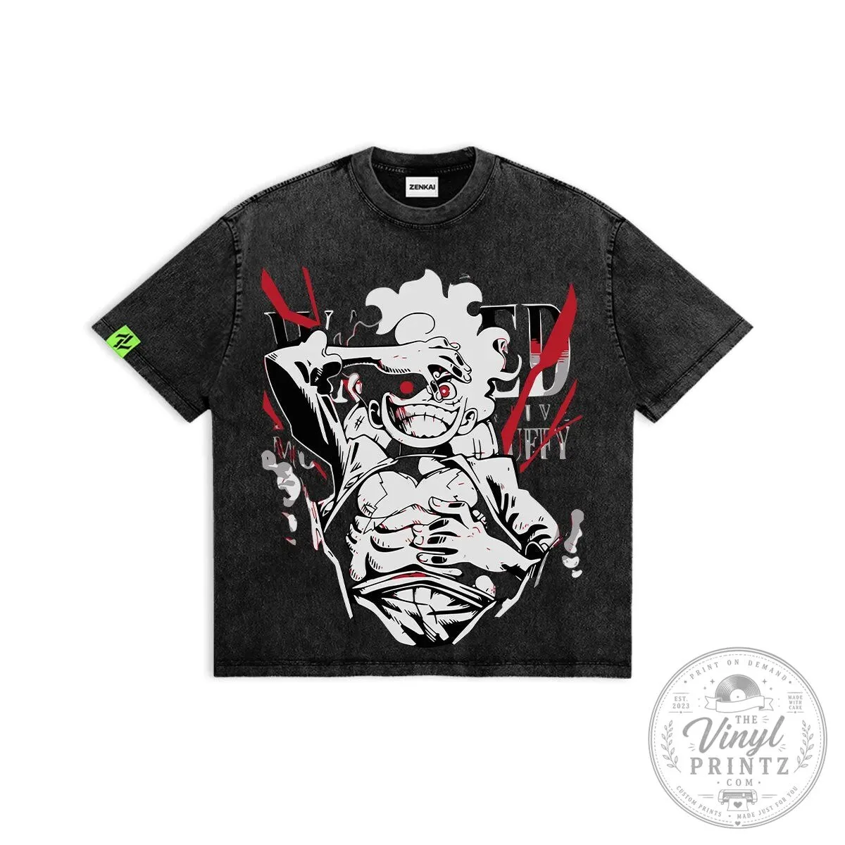 One Piece Monkey D. Luffy Gear Five Anime Manga Washed T-Shirt
