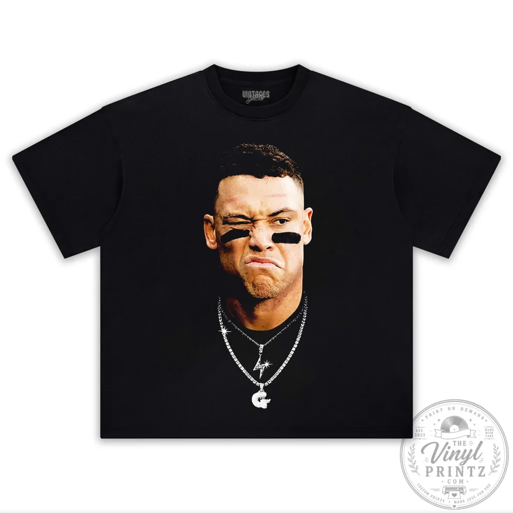 Black Graphic T-Shirt featuring Aaron Judge of the New York Yankees