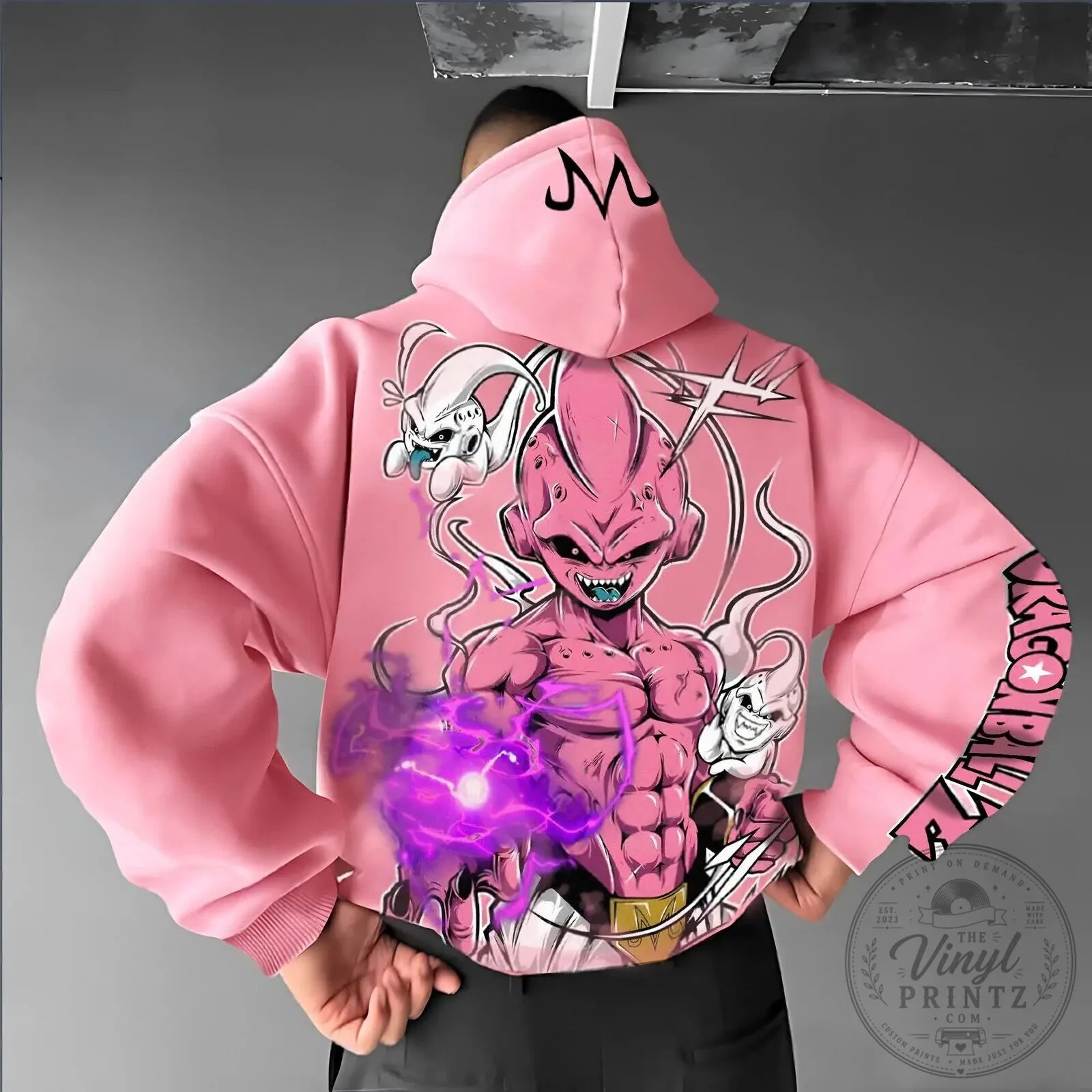 Dragon Ball Z Majin Buu Pink Anime Graphic Print Hoodie
