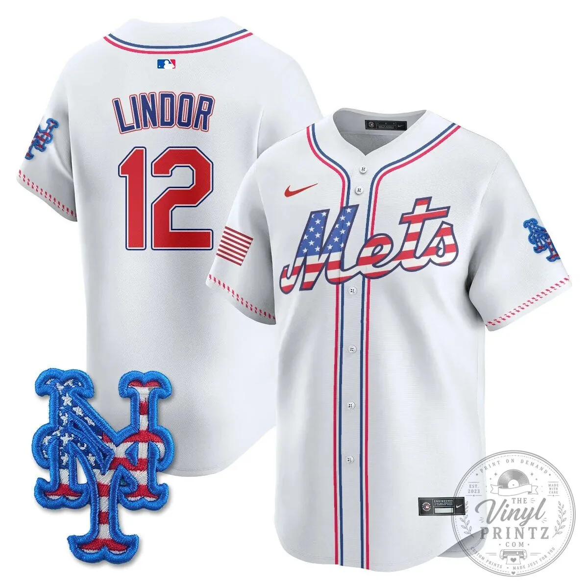 New York Mets Edwin Diaz Fourth of July Baseball Jersey 41 New York Mets Edwin Diaz Fourth of July Baseball Jersey