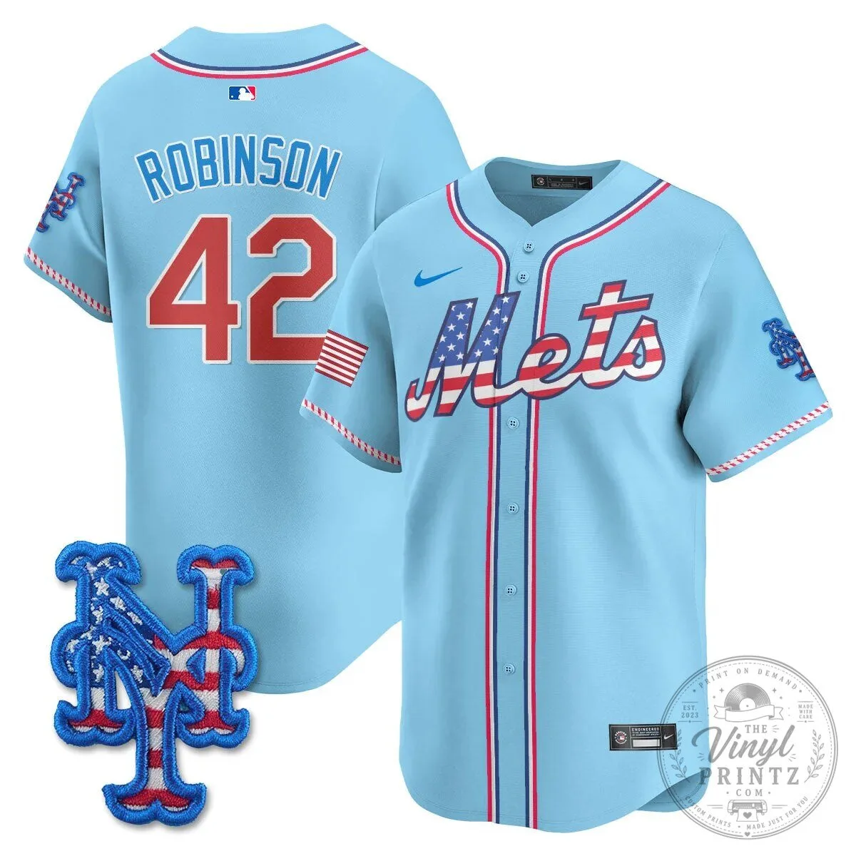 New York Mets Edwin Diaz Fourth of July Baseball Jersey 44 New York Mets Edwin Diaz Fourth of July Baseball Jersey