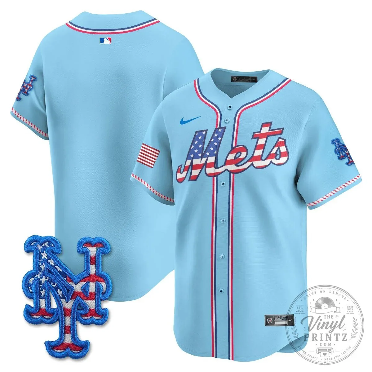 New York Mets Edwin Diaz Fourth of July Baseball Jersey 47 New York Mets Edwin Diaz Fourth of July Baseball Jersey
