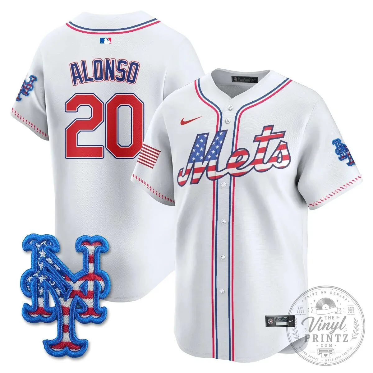 New York Mets Edwin Diaz Fourth of July Baseball Jersey 51 New York Mets Edwin Diaz Fourth of July Baseball Jersey