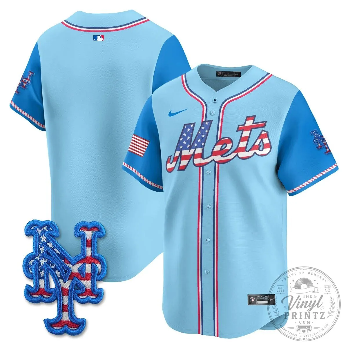 New York Mets Edwin Diaz Fourth of July Baseball Jersey 62 New York Mets Edwin Diaz Fourth of July Baseball Jersey