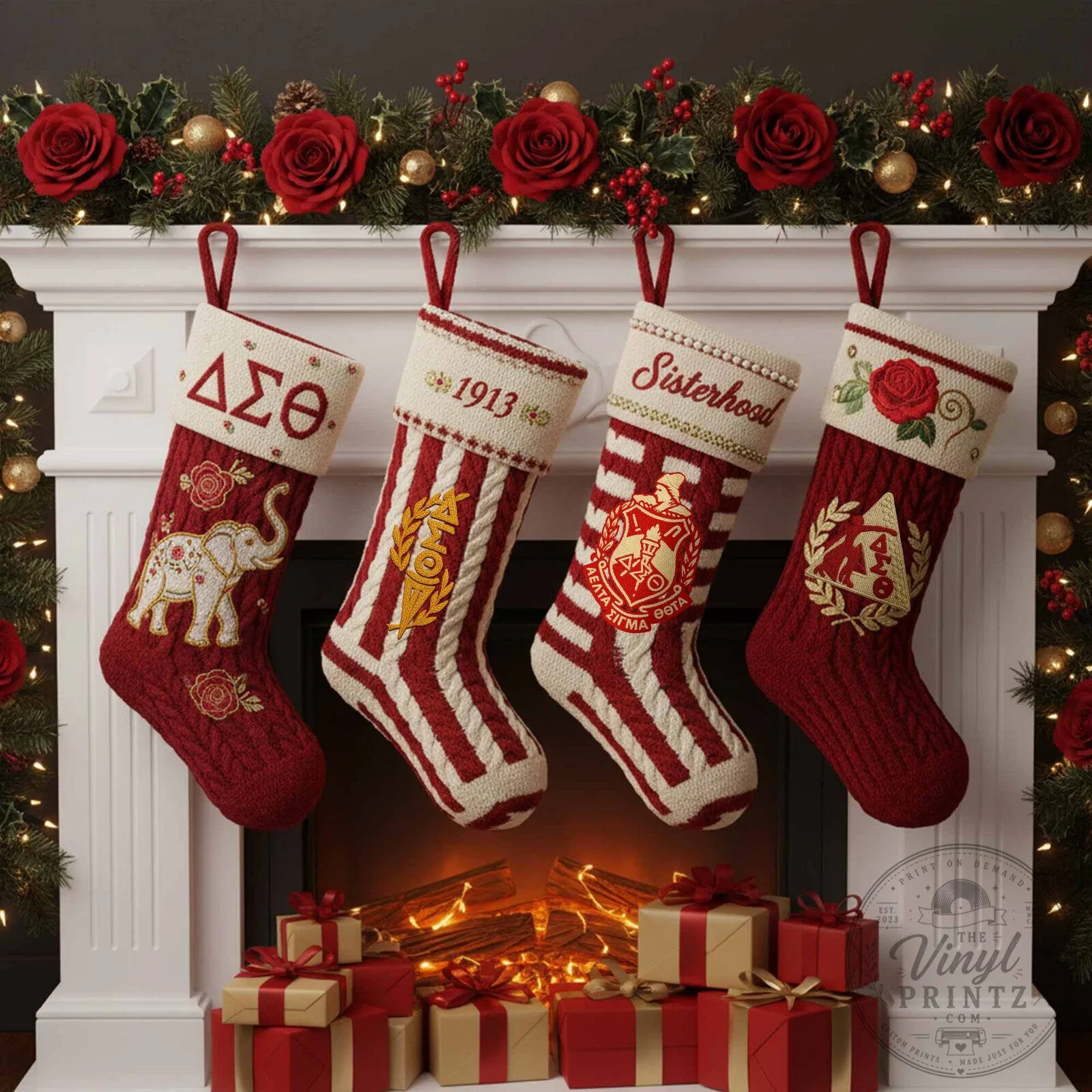 Delta Sigma Theta Sorority Elephant Christmas Holiday Stocking
