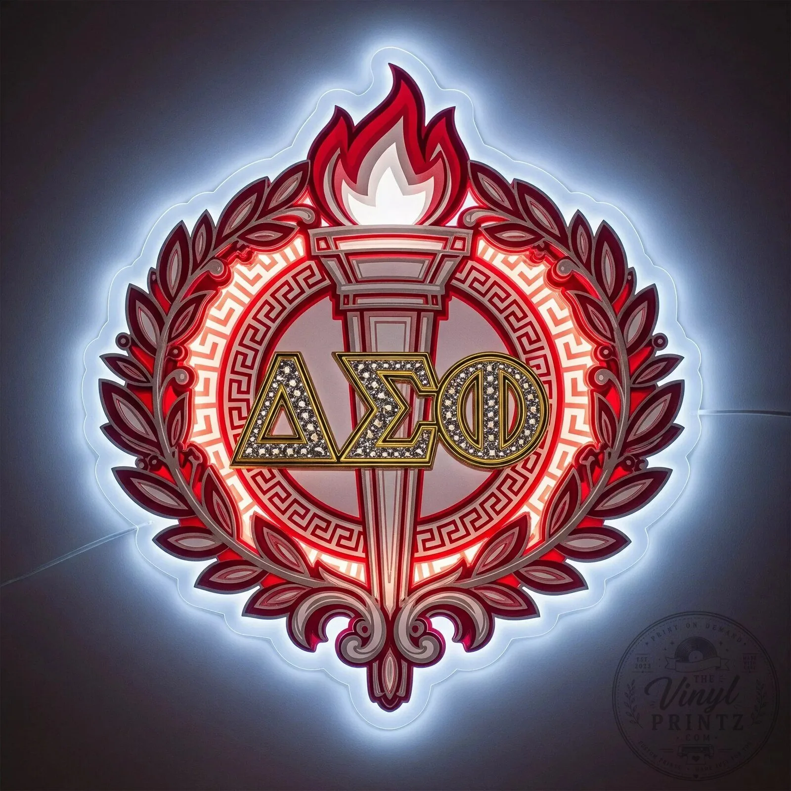 Alpha Sigma Phi Fraternity LED Light Wall Sign, Greek College Decor